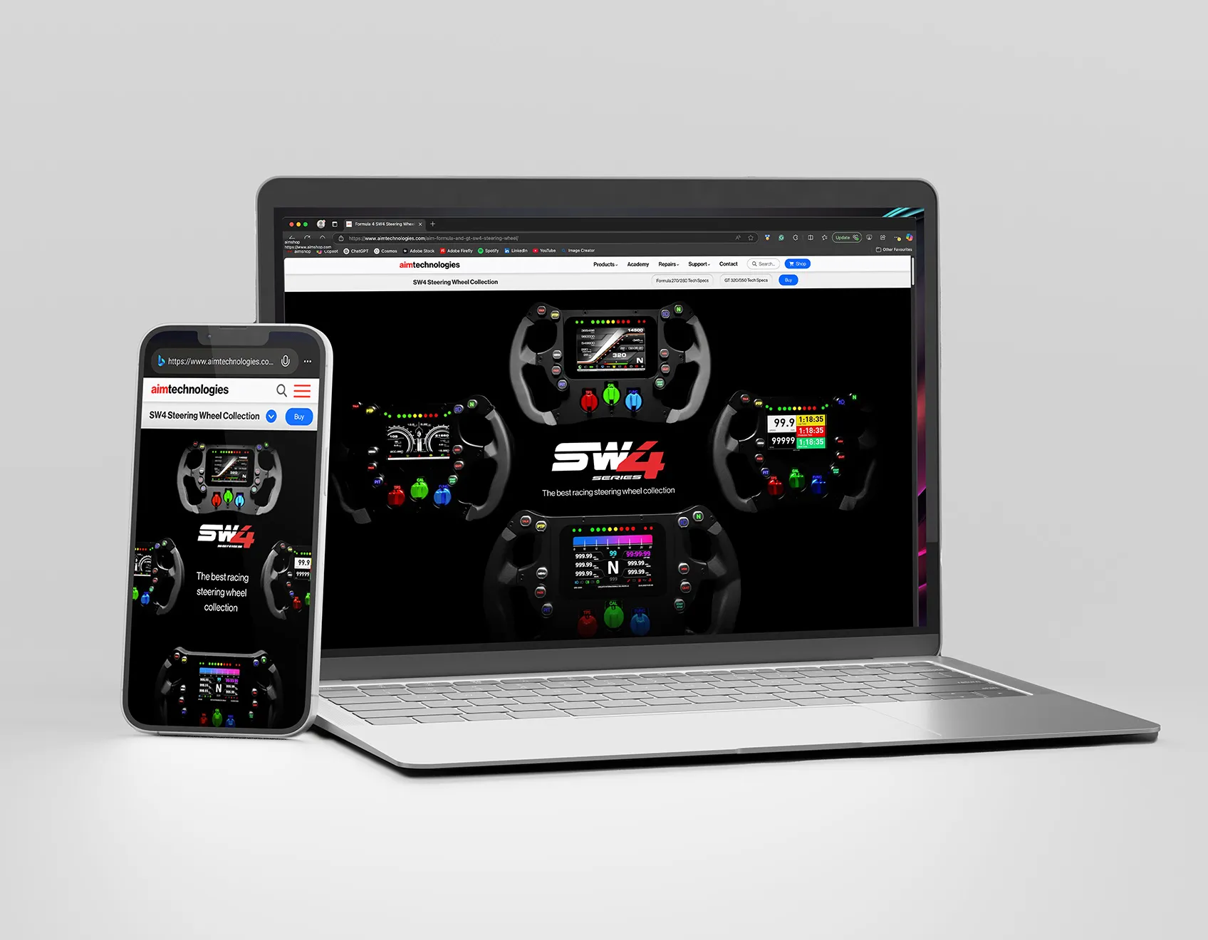 Aim Technologies website design from Disruptive's public portfolio