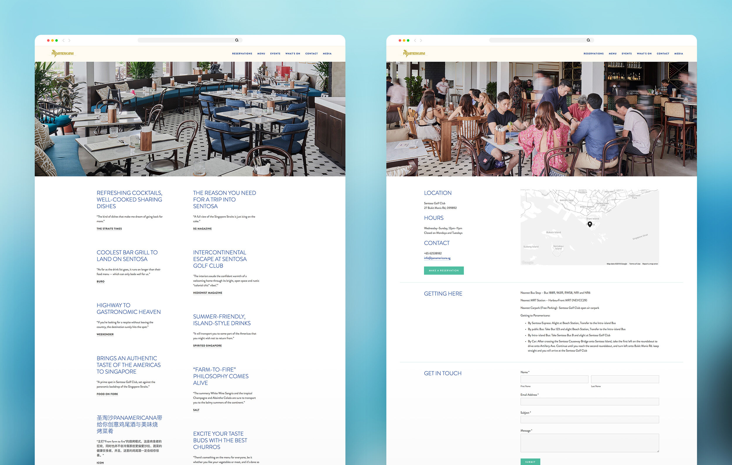 Public Panamericana website design preview